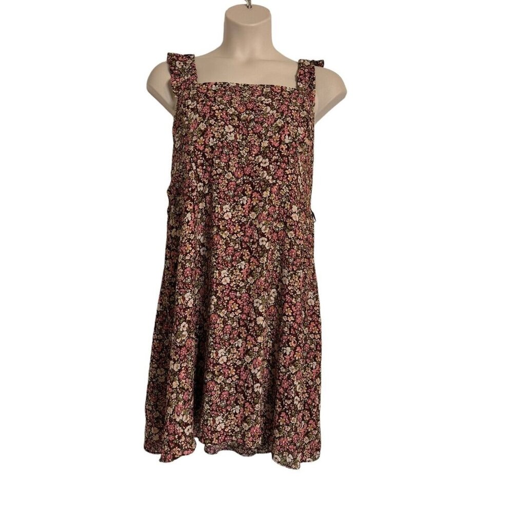 Nine Britton 2X Smocked Back Sleeveless Floral Print Midi Lined Dress NWT